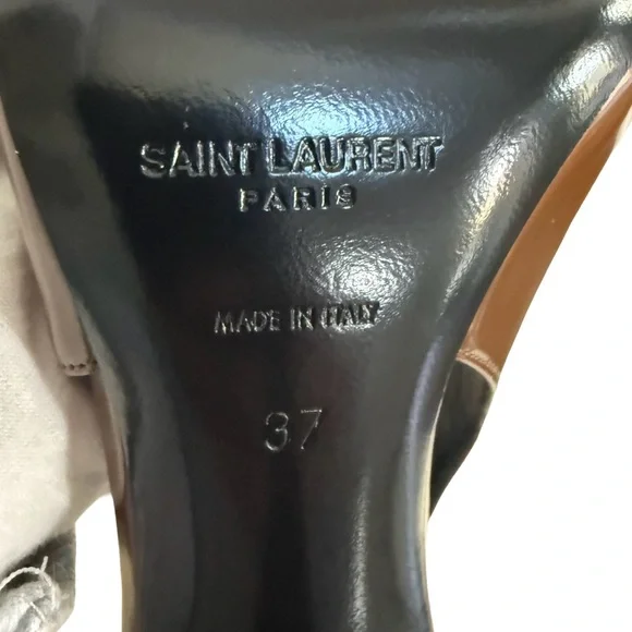 Authentic Saint Laurent Vendome Brown Patent Leather Slingback Heels! COA! - Picture 9 of 16